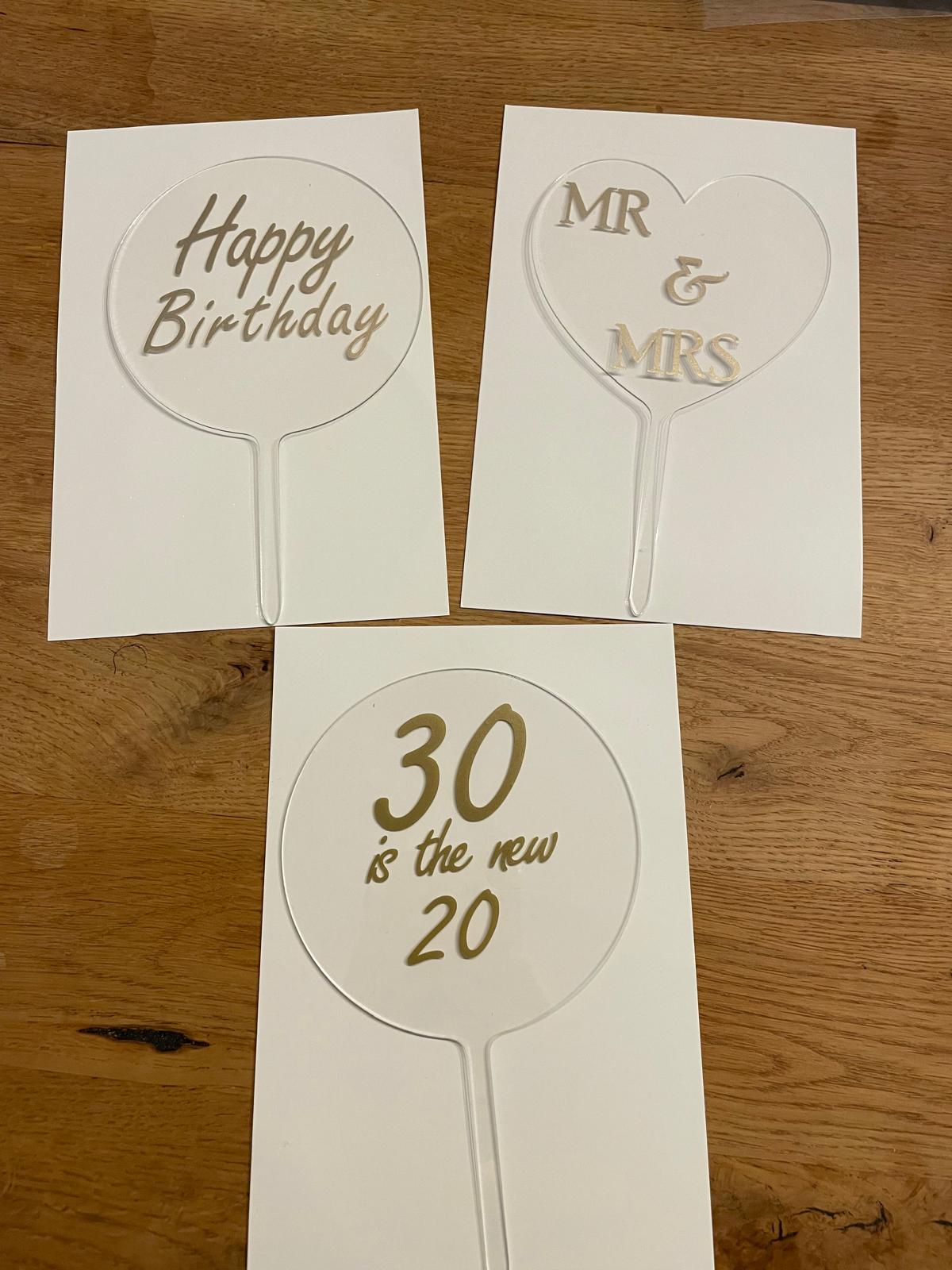 Cake Topper aus Acryl